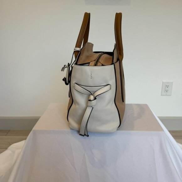 Coach Two-Toned Leather Satchel with Detachable Strap - Picture 3 of 16